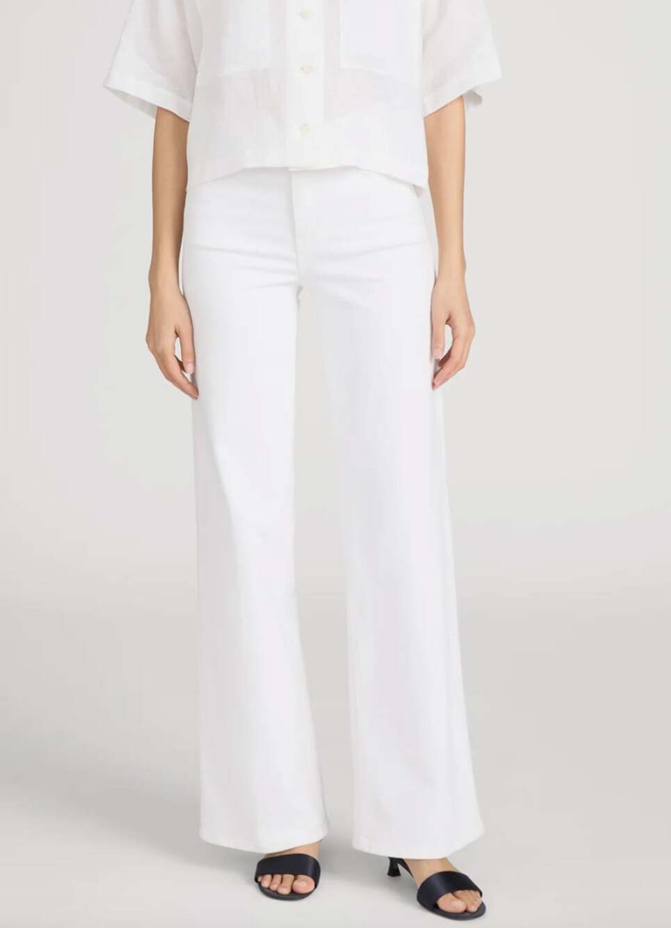 Frame Le Slim Palazzo Jeans in White Size 30 Wide Leg